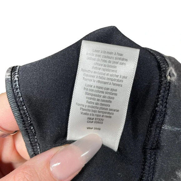 Alo Yoga Goddess Sports Bra Mesh Abstract Print Crisscross Gray Black Size Small - Picture 8 of 8